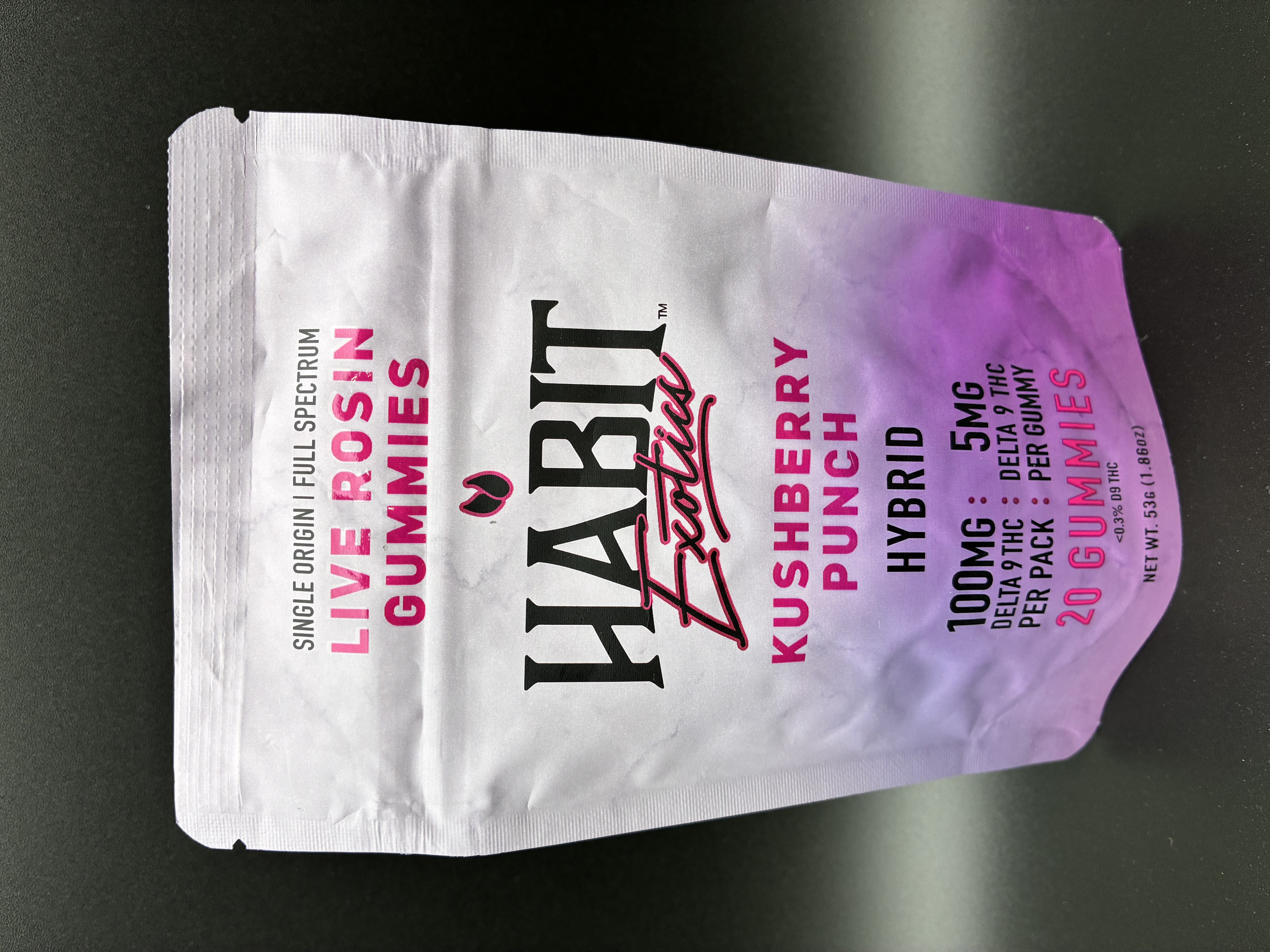 HABIT Exotics KUSHBERRY PUNCH Gummies - Sativa - 100mg