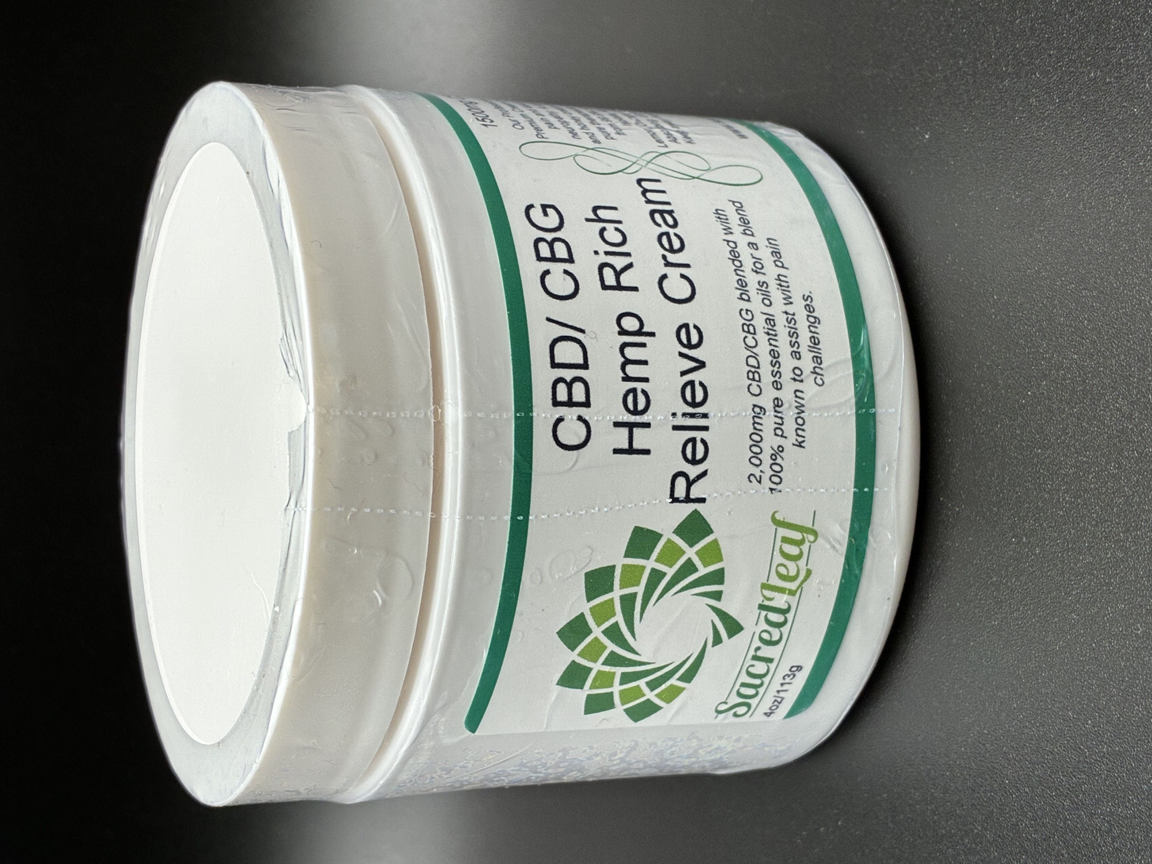 Sacred Leaf CBD/CBG Relief Cream - 2oz