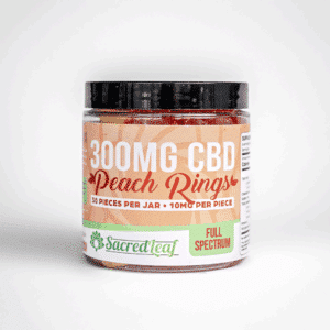 Sacred Leaf CBD Peach Rings Gummies - 300mg